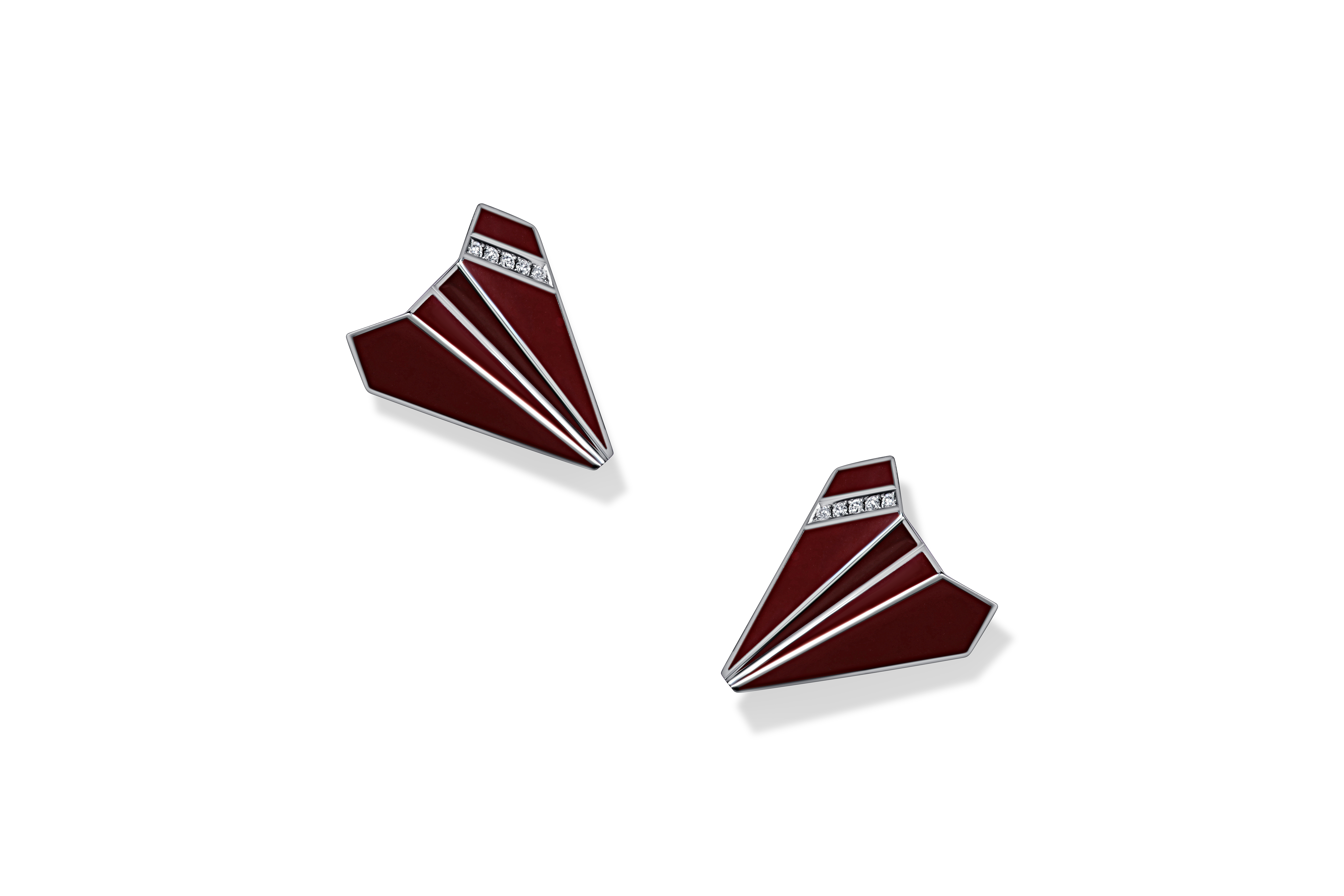 Airplane stud earrings High Ceram Burgundy