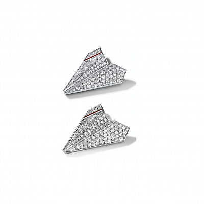 Earrings "Papers planes" with stones